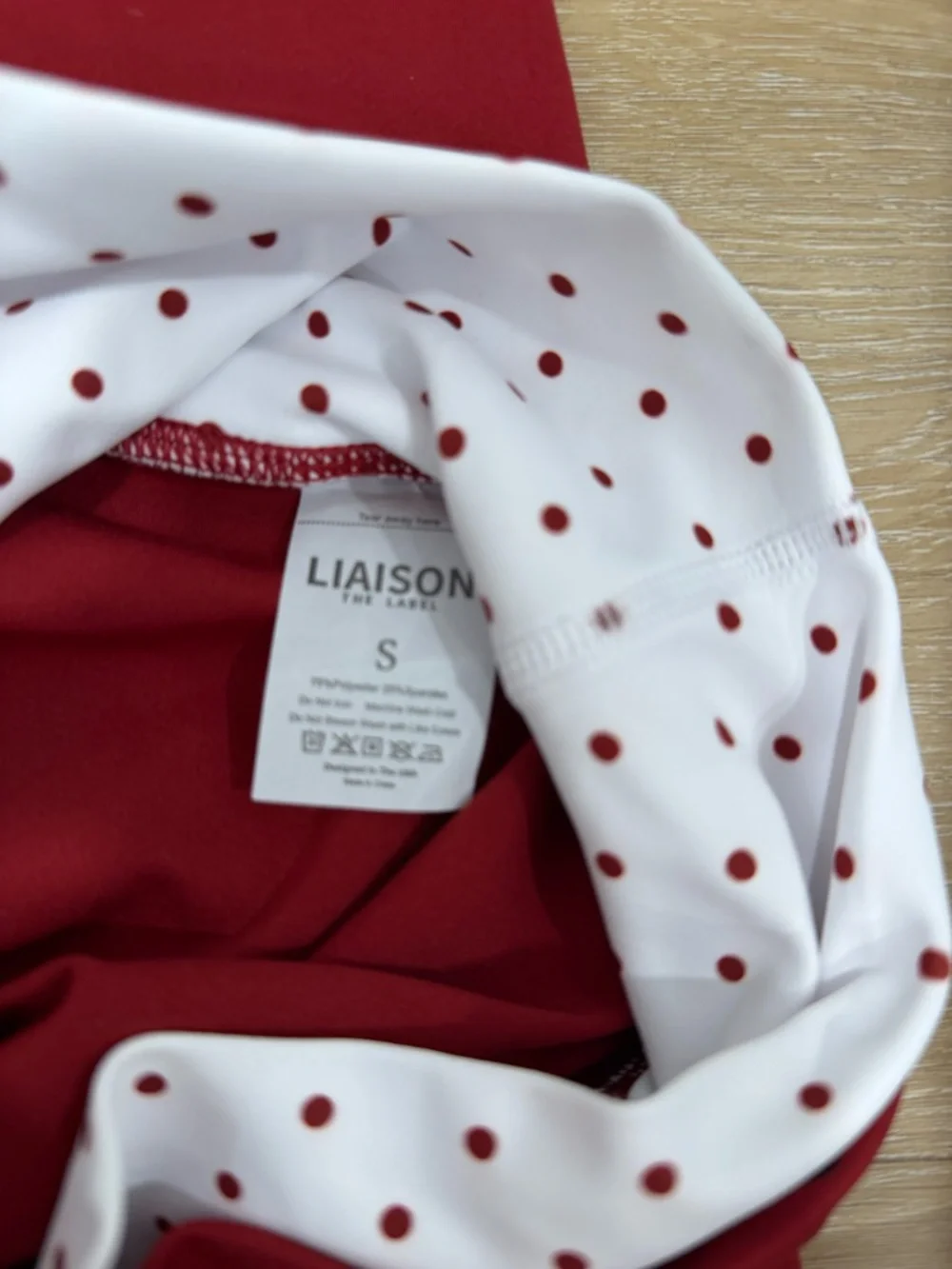 LAYERED SCULPT PANT - KISS & WHITE POLKA DOTS - Picture 3 of 4